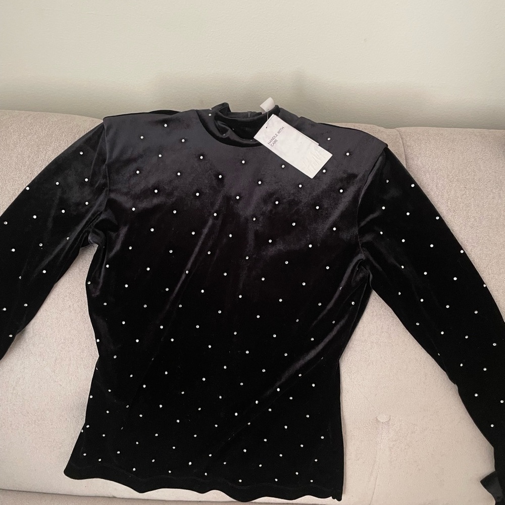 H&M rhinestone longe sleeve shirt